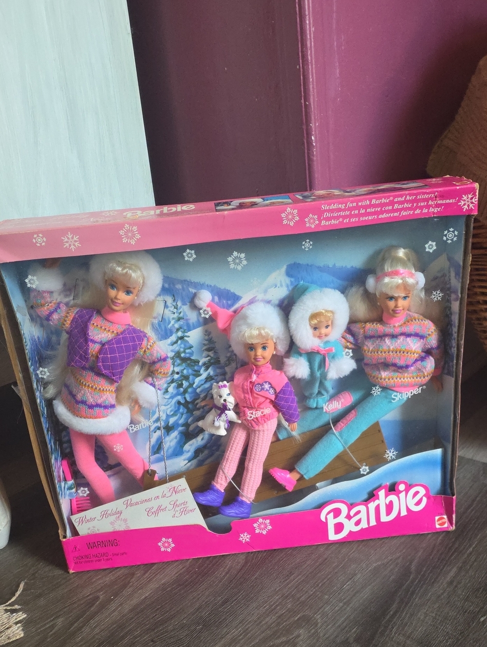 Barbie Pink Multi Doll Ski Set